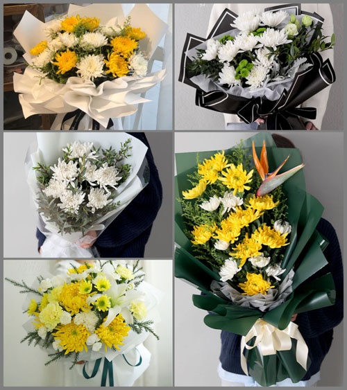 山东青岛胶州市胶西镇大行二村白事花束代送